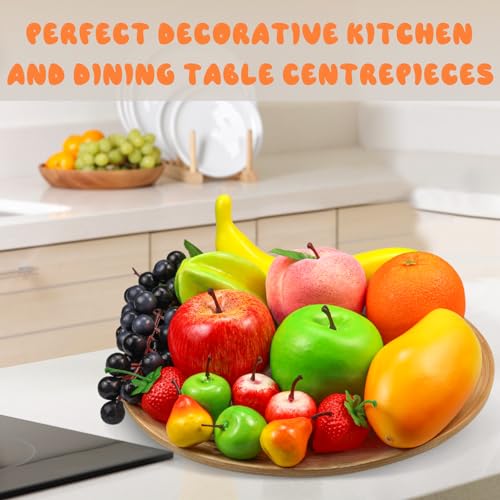 Lorigun 12 Kinds Of Artificial Fruits Pack, 12 Different Fruits In One Set, Fake Fruits For Home Decor, Simulation Fruit Set, Party Chirstmas Decortion, Fruit Modle For Photoshoot Total 16 Pcs