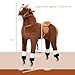 Qaba Kids Ride-on Walking Horse with Easy Rolling Wheels, Soft Huggable Body, & a Large Size for Kids 5-16 Years