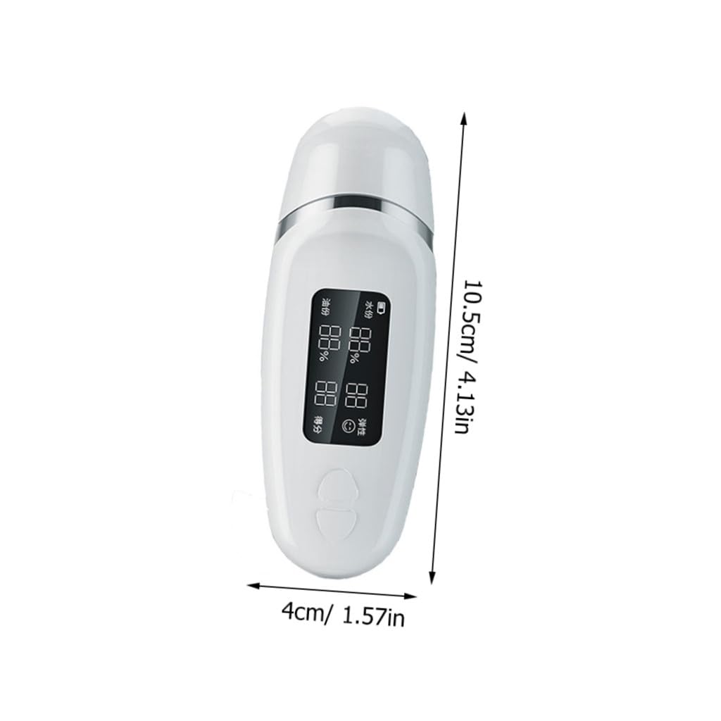 SHINEOFI Hautfeuchtigkeitstester mit Lcd Display Ölanalysator und Hautanalysator für Frauen Tragbar Weiß Abs für Hautpflege mit Reinigungsbalsam