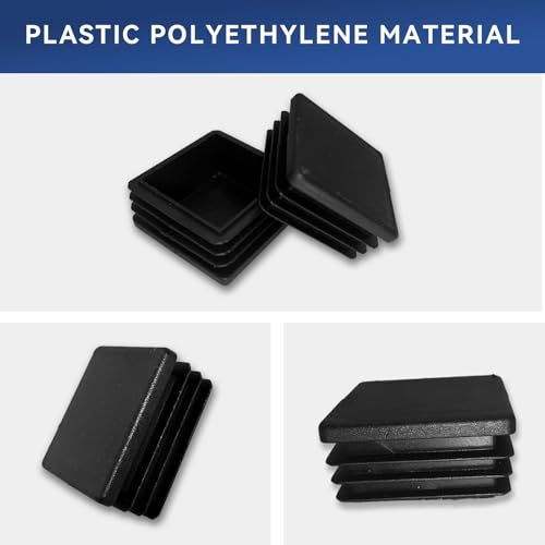 Image of 32 Pcs 1-1 /2 inch Square Tubing End Caps, Plastic End Caps Insert Finishing Plug for Chair Legs, Pipe Post, Table Legs (38x38mm)