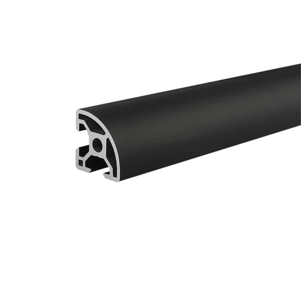 GTPBAO Telaio for binario ad arco 30x30mm, standard europeo, profilo in alluminio anodizzato 3030R, telaio for banco da lavoro, vetrina Binario estruso(Nero,650mm long)