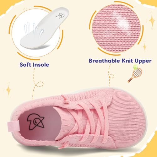 Image of LeIsfIt Toddler Shoes Girls Boys Wide Shoes Kids Zero Drop Minimalist Sneakers Barefoot Slip on Tennis Sneakers
