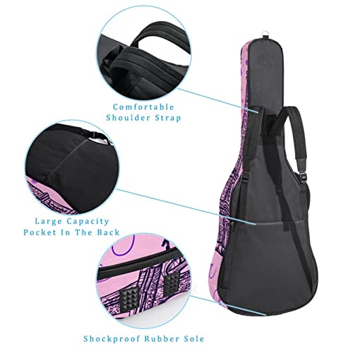 Housse de guitare Rock Ston Thinking pleine grandeur, rembourrée et protectrice pour guitare acoustique classique… - Les Beatles, Paul McCartney, John Lennon, RIngo Starr, George Harrison Housse de guitare Rock Ston Thinking pleine grandeur, rembourrée et protectrice pour guitare acoustique classique… – Image 4