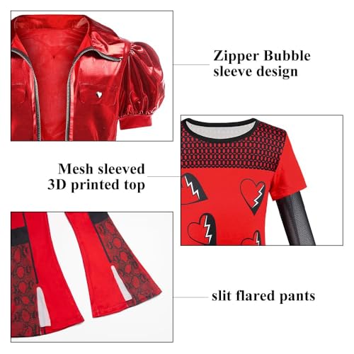 Disfraz rojo para niña 4-5 años 4 piezas miniatura 5