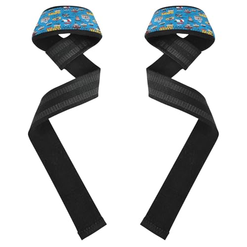 STAYTOP Sea Sailboat Wrist Straps for Weightlifting,Lifting Straps with Neoprene Cushioned Wrist Padded and Anti-Skid Silicone for Strength Training,Bodybuilding,Deadlifting