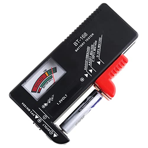Smgda Analogue Battery Tester, Universal Battery Checker, Small Battery Test Multi Size for AAA AA C D 9V 1.5V Button Cell Household Batteries, No Batteries Required
