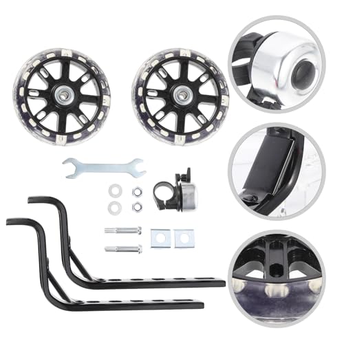 Set de Ruedas de Entrenamiento Reemplazables Mikinona con Timbre Resistente para Bicicleta y Soportes Ajustables Negros miniatura 5