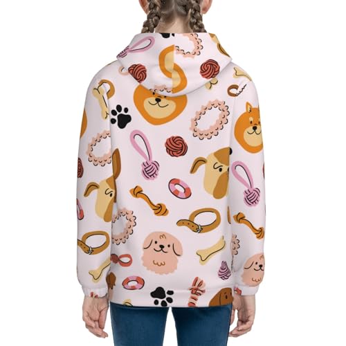 Cute Dog Kids Pullover Hoodies Boys Sweatshirts Girls Athletic Clothes with Pocket4