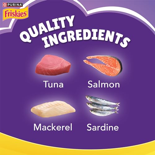 Image of FRISKIES Surfin' Favourites Cat Food, Mackerel Tuna Salmon & Sardine Flavours, 1kg, Packet (Pack of 2), Adult, Dry