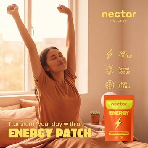 Image of Nectar Energy Patches with Caffeine | Vitamin B3, B5, B6 & Taurine Transdermal Patches | Clean Daily Energy Support for Women & Men | Focus & Vitality Patch | 30 Count