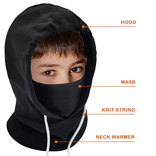 Kids Winter Balaclava Windproof Hats (2 Pack), Warm Fleece Ski Mask Neck Warmer for Boys & Girls, Adjustable Full Face Cover2