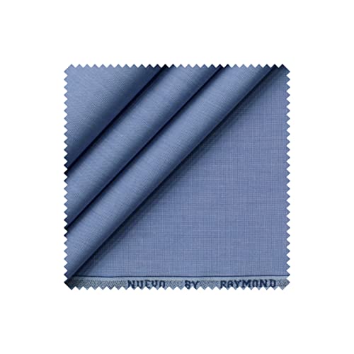 Image of Raymond 100% Cotton Fabric (All Weather Fabric, Unstitched Premium Fabric, Solid, Less Wrinkles) (Dark Blue, 3.5 Meters for Kurta Pajama)