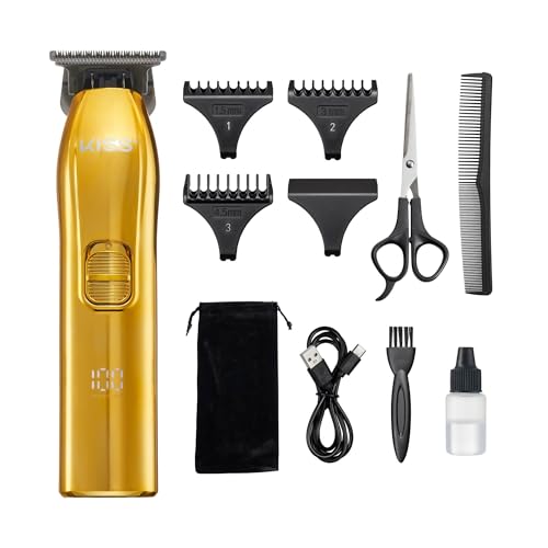 Cordless T-Blade Beard & Hair Trimmer - USB Power - LCD Display Trimmer 110v-240v - Rechargeable with Long Lasting Lithium Ion Battery - 11 Pcs