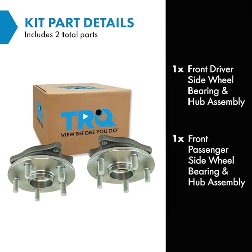 Image of TRQ 2 Piece Front Wheel Bearing & Hub Assembly Set Compatible with 2009-2017 Lexus LS460 2008-2016 LS600h