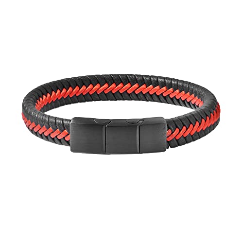 Men's Braided Genuine Leather Cord Bracelet2