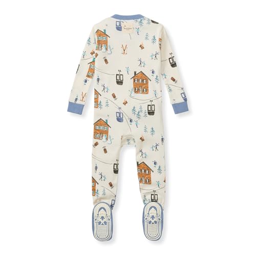 Burt's Bees Baby Baby Boys Sleeper Pjs, 100% Organic Cotton, Soft One-piece Footie, Diagonal Zip Up Jumpsuit, Snug Fit Pajamas With Snap Tab Baby and Toddler Sleepers (pack of 1)