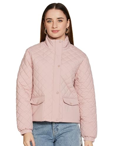 Image of Qube By Fort Collins Polyester, Standard Length Women's Lightweight Quilted Bomber Jacket Stylish, Packable, And Air-Resistant Outerwear For Winter