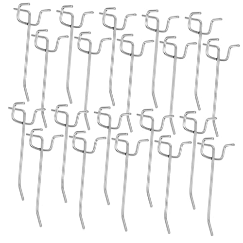 ULTECHNOVO Iron Pegboard Hooks 20pcs Heavy Duty Hooks for Garage Basement Workshop Organization