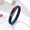 PJ JEWELLERY Custom Engraving Braided Genuine Leather Medical ID Wristband Mens Medical Alert Leather Bracelet with Stainless Steel Magnetic Clasp #4