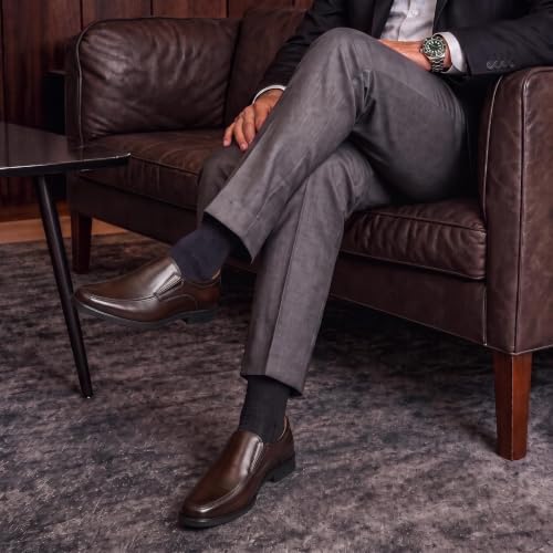 Image of GIFENNSE Mens Loafers Leather Slip-on Dress Shoes