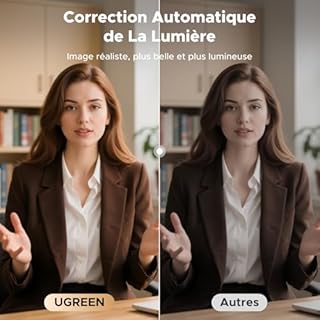 UGREEN Webcam 4K 30FPS Caméra USB A C PC Autofocus Deux Micro Antibruit Correction Lumière 360 Degrés Rotation Plug Play Windows MacOS Linux Streaming Youtube Skype Appel Zoom Vidéoconférence