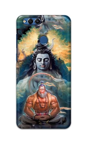 Image of Plastic Printfidaa Printed Hard Back Cover Case For Honor 7X | Huawei Mate Se Back Cover (Lord Shiva And Hanuma) -112, Multicolor