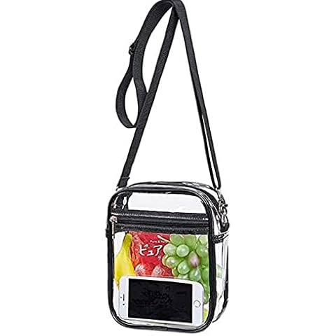 Clear Cross-body Bag, PHUNAT Clear Cross-body Messenger Shoulder Bag With Adjustable Strap, Stadium Concert Approved Clear Purse, Tote Bag Makeup Bag, Perfect for Concert, Stadium, Beach Cover