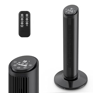 Hivento Ventilador Torre com Controle Remoto, 3 Velocidades, 3 Modos de Vento, Oscilação de 70°, Timer de 15h, Controle Touch Econômico – Ventilador para Quarto, Sala e Uso Doméstico,127V
