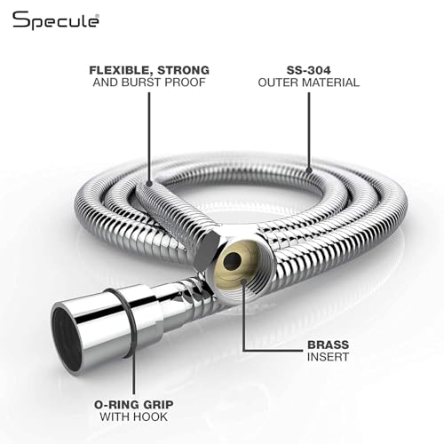 Image of PL-01 1 Meter SS-304 Grade High-Pressure Shower Hose Pipe | Flexible Jet Spray Tube for Health Faucet & Hand Shower | Rust-Resistant Chrome Finish | Leak-Proof & Durable Design