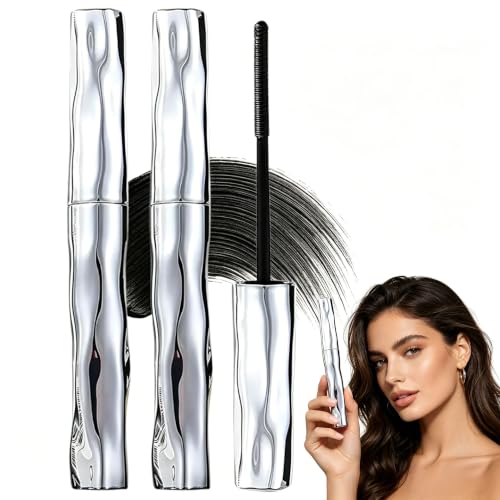 Waterproof Fibre Mascara Tubular Eyelash Primer with Metal Wand Lengthening & Curling Mascara Smudge-Resistant Formula for Defined Lashes (2)