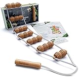 HELDSON® Premium Rückenroller Holz inkl.deutscher Anleitung und Karte Für Rückenreflexzonen - Massagegerät Holz - Massage Rückenkratzer Massageroller Nacken Schulter Rücken