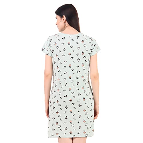 Image of Stories.Label Women Cotton Long T-Shirt Dress in Knee Length with Side Pockets Include Plus Sizes (Size S -5XL)