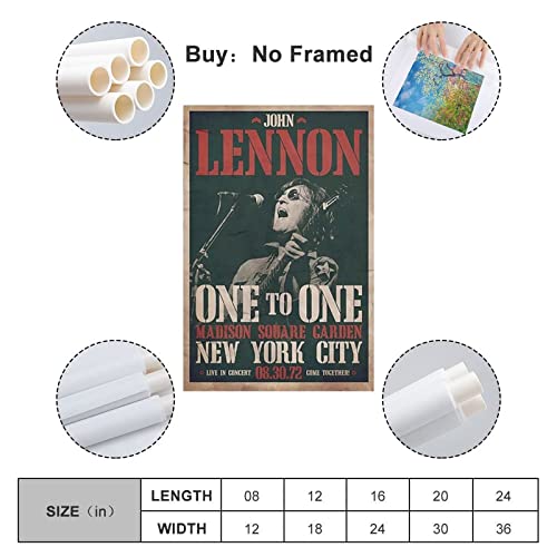 Poster de concert John Lennon 1972 — One to OneFashion Poster décoratif sur toile pour salon, chambre à coucher (20 x 30 cm) - Les Beatles, Paul McCartney, John Lennon, RIngo Starr, George Harrison Poster de concert John Lennon 1972 — One to OneFashion Poster décoratif sur toile pour salon, chambre à coucher (20 x 30 cm) – Image 3