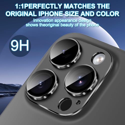 Image of PACK OF 2 Camera Lens Protector For IPHONE 16 PRO / 16 PRO MAX (BLACK) UHD 9H Glass, Anti Drop, Scratch Resistant, Case Friendly, Removable, Waterproof, Heavy Duty Camera Protector.