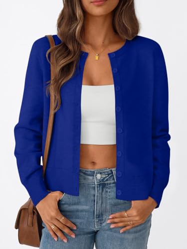 Image of Trendy Queen Lightweight Cardigan Sweaters for Women 2026 | Soft Knit Button-Down, Classic Fit Open-Front Layering Piece for Fall, Winter & Office Wear