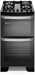 Fogão 4 bocas Electrolux Preto Experience Mesa vidro, 2 Fornos e Tripla Chama (FE4DP) (220 Volts)