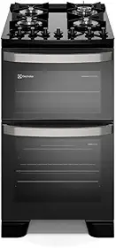 Fogão 4 bocas Electrolux Preto Experience Mesa vidro, 2 Fornos e Tripla Chama (FE4DP) (220 Volts)
