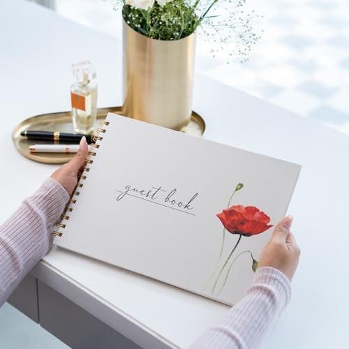 Image of Visitor Book - 8 x 12 Inches | Wiro Bound Guest Register for Hotels, Offices, Exhibitions, Boutiques & Business Use | Medium Size Visitor Log Book for Reception & Front Desk