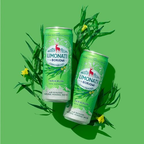 Image of Limonati by Borjomi - Tarkhun Lemonade with Natural Tarragon Extract and Borjomi Sparkling Mineral Water - 11.15 oz, 12 Cans