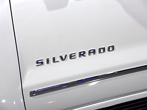 Image of Yoaoo 1 OEM Letter Emblem 3D Badge Nameplate Replacement for Silverado 1500 2500Hd 3500Hd Series 1999-2018 1999-2018 Gloss Chrome