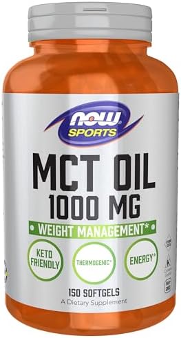 Now Foods MCT Oil 1000mg (Weight Management, Halal, Keto Friendly, Kosher, Egg Free) - 150 Softgels