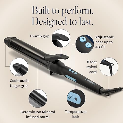 Image of Bio Ionic Long Barrel Curling Iron with Moisture Heat Technology & NanoIonic MX Versatile Curling Wand - Multiple Barrel Sizes for Tight, Classic, Loose & Soft Curls
