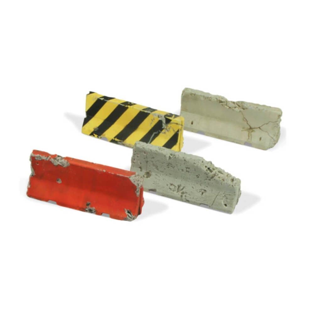 Vallejo 705215 – 4 Beschädigte Betonbarrieren Modellbausatz, Resin, Unkoloriert