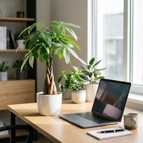 Image of Money Tree Live Plant, Pachira Aquatica, 4 Inch Pot, Braided Indoor Houseplant, Easy Care