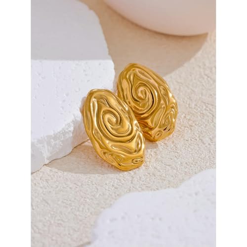 Boucles d'oreilles à rayures dorées bijoux d'oreille géométriques rétro