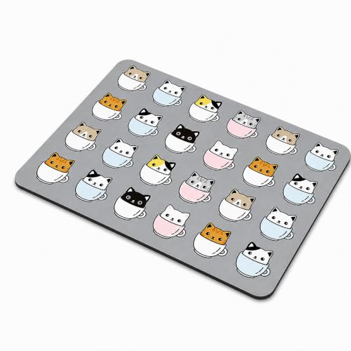 Image of Luxe Home International Dish Dry Mats for Kitchen Counter, Rubber Quick Dry Mat for Kitchen Utensils, Cute Cat Print Smooth Absorbent Placemat, 35x55 cm, Cat Grey, Pack of 1