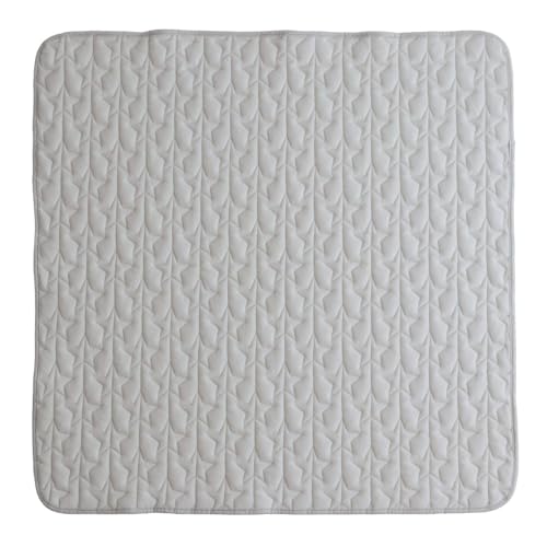 プッパプーポ 寝返り ごろ寝マット用 敷きパッド 120×120cm 防水 パイル 四隅ゴム お昼寝 敷布団 プレイマット リビング ラグ 赤ちゃん ベビー 04スター×グレーのサムネイル