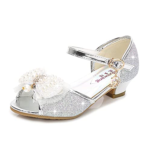 TN TANGNEST Little Big Girls Party Wedding Sandals Crystal Heels Shoes Bow Princess Dress Shoes