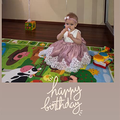 Image of KILO&METERS Formal Prom Summer Wedding Girls Dresses A-line Sleeveless Knee Length Tutu Ruffle Kids Dress Princess Christeing Birthday Party Baby Dress 18M Bean Powder