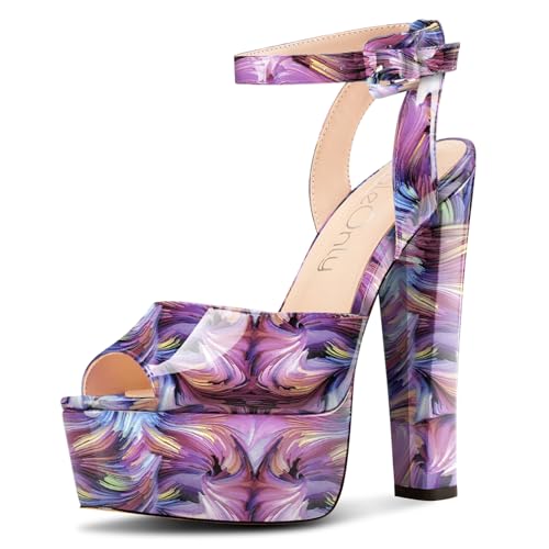 NobleOnly Women’s High Block Heel Sandals